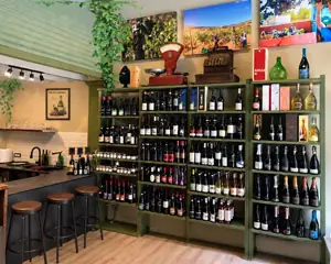 The wine shelves